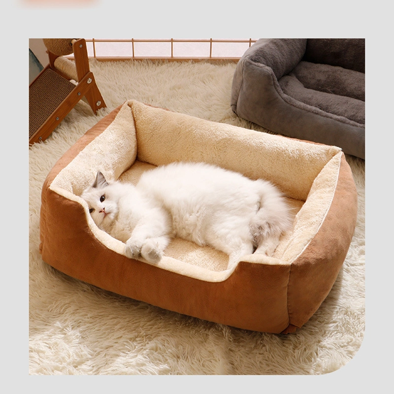 Customied Quare Dirt-Resistant Warm Acrylic Clear Pet Dog Modern Cat Bed for Indoor Cats and Dogs