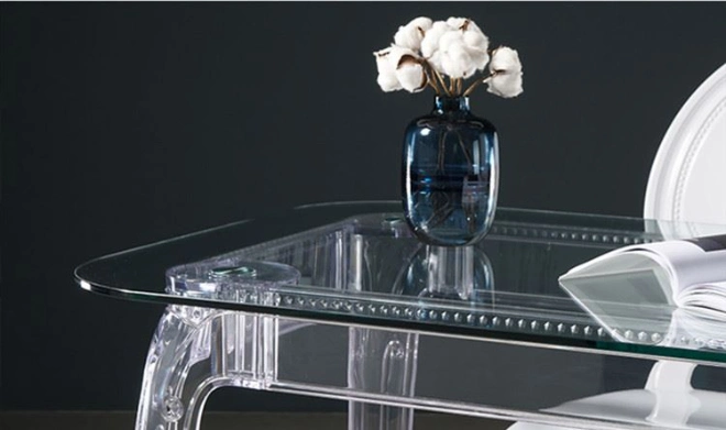 Polycarbonate Transparent Clear Acrylic PC Coffee Cake Side Table