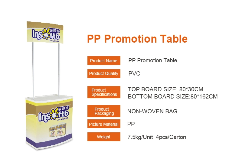 Hot Sale Trade Show Booth Tension Fabric Square Counter with Acrylic Display Rack Exhibition Booth Promotion Table