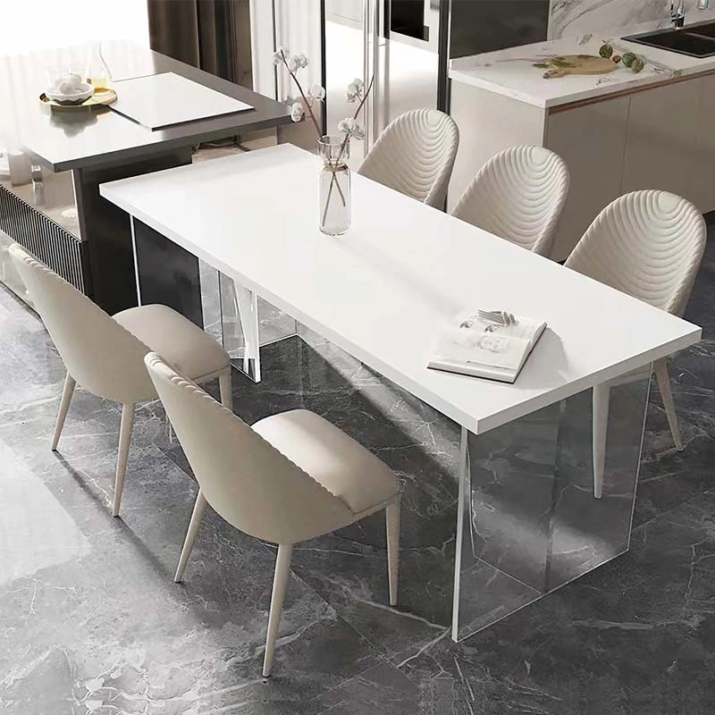 Nordic Home Restaurant Dining Room Furniture Marble Top Acrylic Dining Set