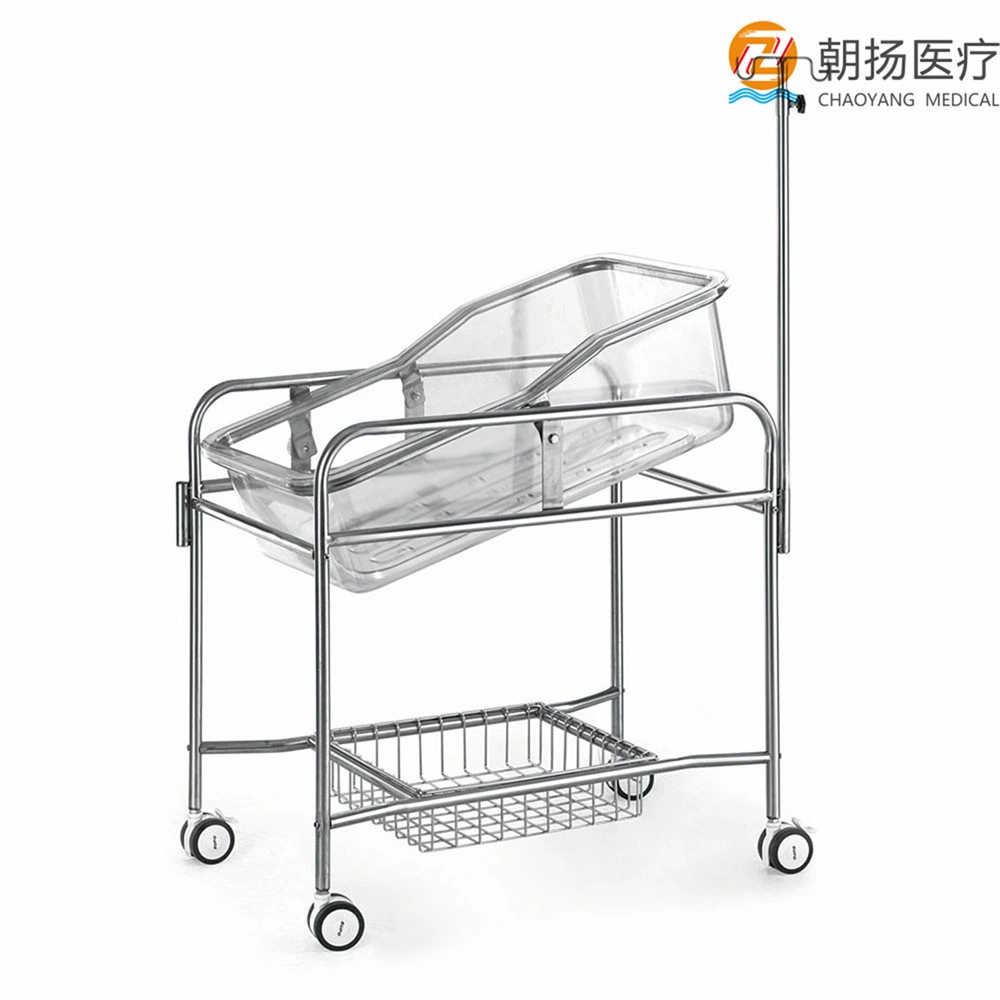 Acrylic Basin Stainless Steel Baby Trolley Cy-D420